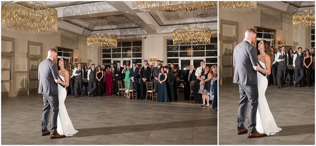 bride and groom's first dance at Stone House at Stirling Ridge in Warren NJ