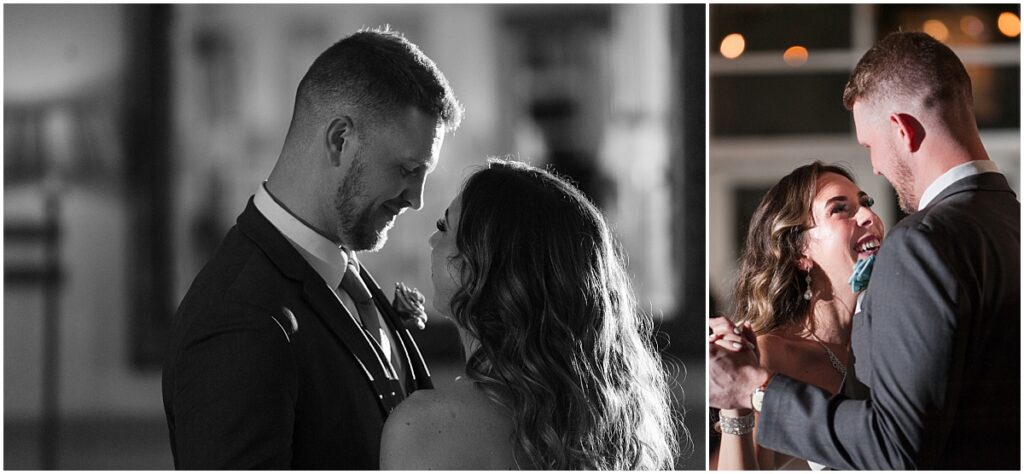 Bride and Groom during their fits dance at Stone House at Stirling Ridge 